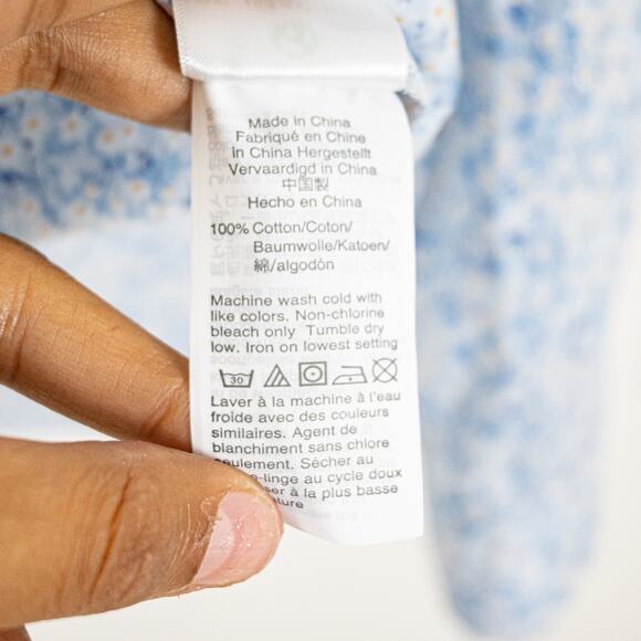 J.Crew Liberty Fabric Cotton Poplin Popover Shirt Blue Misti Valeria floral XS - Picture 8 of 11